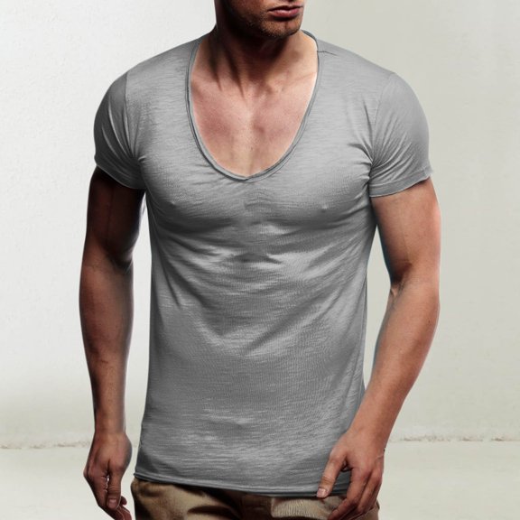 Kilaqueen Mens Casual Short Sleeve Workout Muscle T-Shirts Soft Lightweight Scoop Neck Slim Fit Gym Bodybuilding Athletic Summer Tops