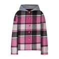 thumbnail image 3 of Gibobby chaquetass Deportivas para Mujer Chaqueta de mujer Moda Otoño Invierno Abrigos para mujer Sudadera con capucha Abrigo de lana Impresión a cuadros Blusa con capucha Tops (Rosa, L), 3 of 5