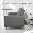 thumbnail image 3 of Sofá Cama Reclinable Para 3 Personas Poliéster Tipo Terciopelo Kingshouse gris oscuro 5, 3 of 8