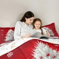 thumbnail image 6 of Manfei Red Grey Christmas Tree Bedding Comforter Set, Winter Snowflake Twin Comforter Sets, Teens Boys Girls Kids Reversible Bedding Set, Microfiber Bedroom Decor, 2-Piece, 6 of 9