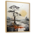thumbnail image 2 of Designart "Grey Yellow Minimalism Tree silence III" Minimalism Floater Framed Canvas Wall Art, 2 of 7