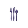 Purple Plastic Cutlery Assortment - Pack of 18,2 Packs