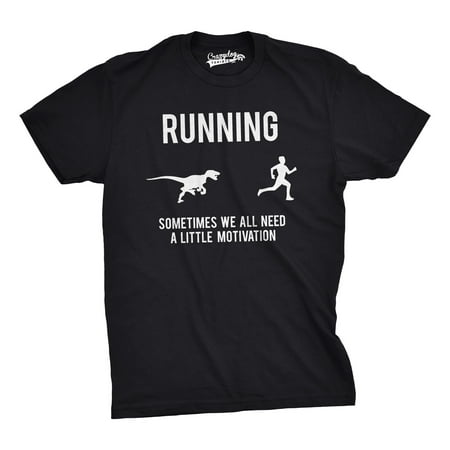 Mens Running Motivation Raptor Chase T Shirt Funny Dinosaur Tee For (Best Running Clothes For Men)