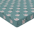 thumbnail image 4 of Ambesonne Wild Nature Fitted Sheet, Simple Modern Wolf Art, Queen Size, Cadet Blue Pale Salmon, 4 of 5