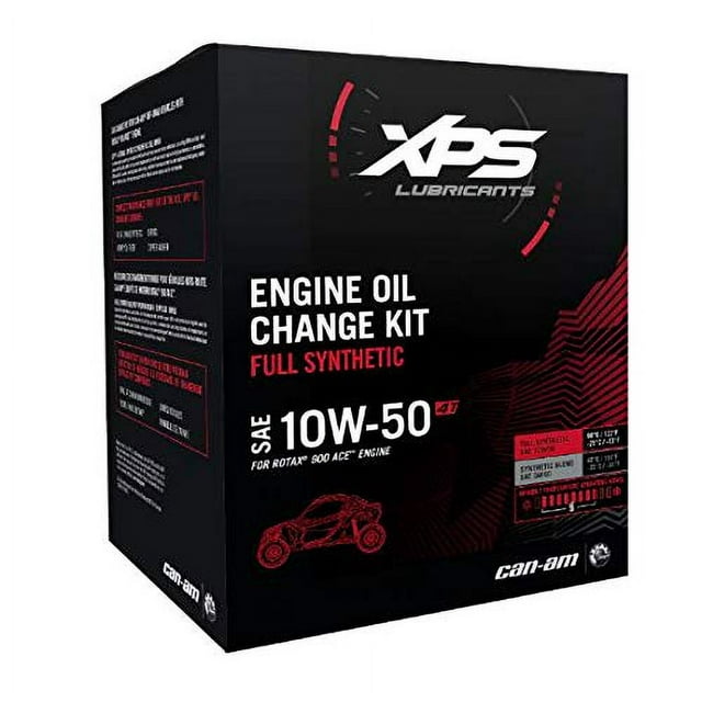 BRP XPS Can-Am 4T 10W-50 Synthetic Oil Change Kit for Rotax 900 ACE Engine, 9779261