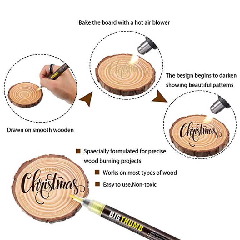 Wood Burning Marker,High-Density Scorch Pen for Wood Burning  Pen Markers  DIY Pyrography Pen Crafts Wood Marker Pen for Artists, Students, Teenagers,  Adults Lidcom : : Home