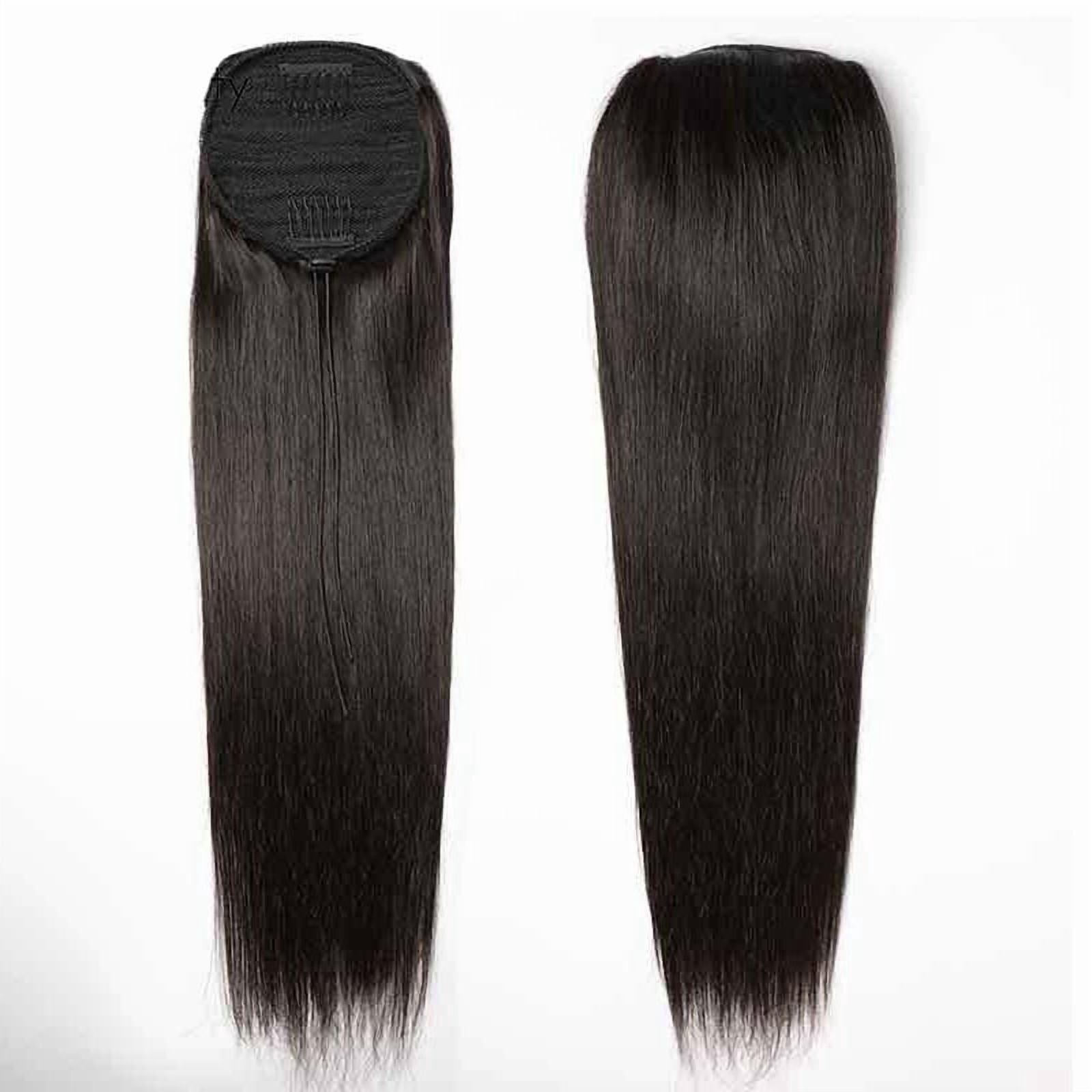 10-22" Straight Drawstring Ponytail Human Hair Ponytail Extensions Brazilian Remy Hair Clips In Straight Ponytail Hair Pieces for Black Women