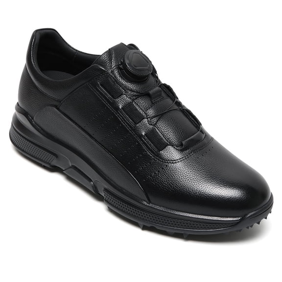 CMR CHAMARIPA Men's Shoes With Higher Heels | Black Leather Casual Sneakers 7CM / 2.76 Inches