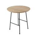 thumbnail image 3 of LeisureMod Rossmore Mid Century Round Side Table With Black Powder Coated Steel Frame, MDF Wood with Ash Veneer Top End Circular Modern Accent Table for Living Room and Bedroom (Natural Wood), 3 of 8