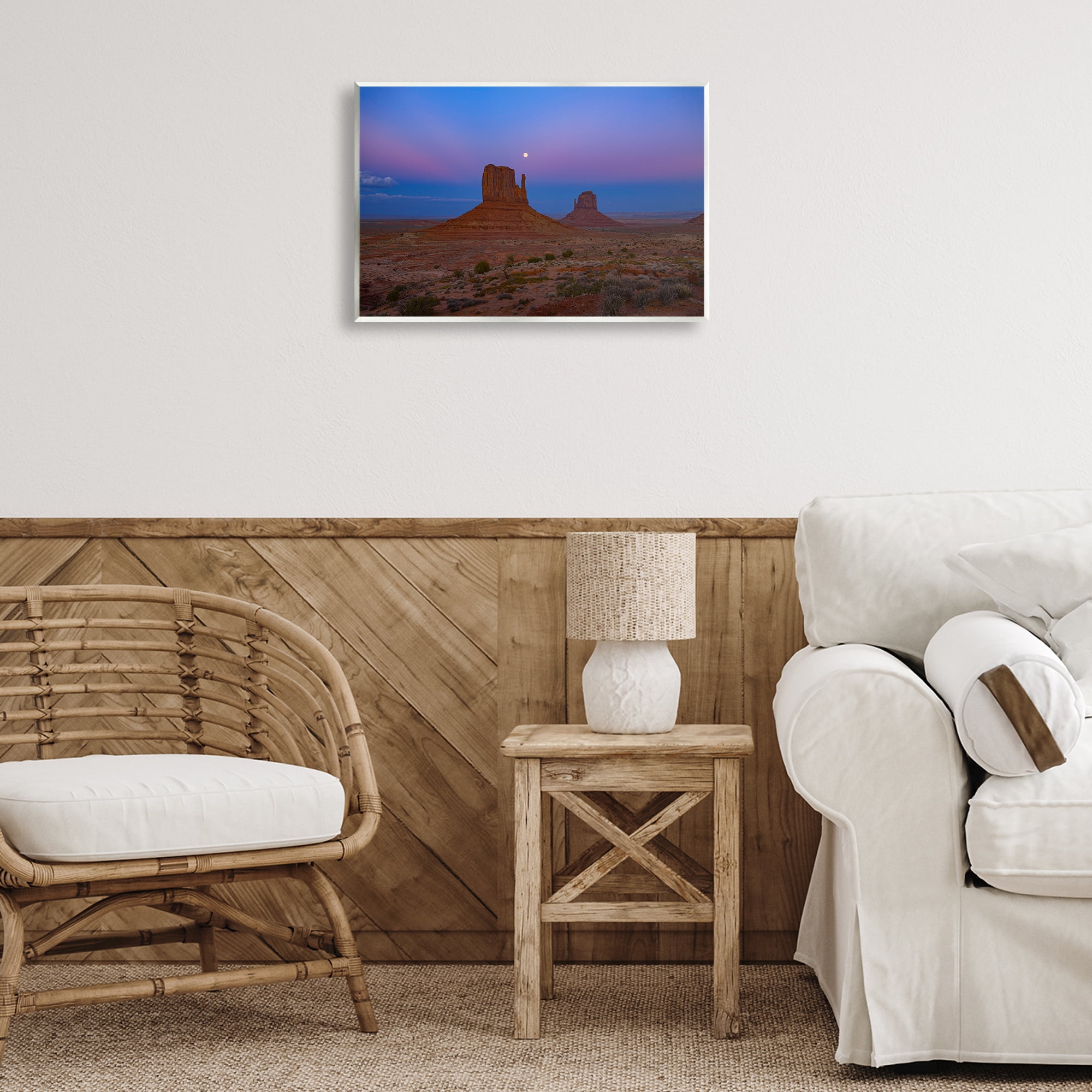 Stupell Industries Moon over Canyon Mesa Landscape & Nature Photography Unframed Art Print Wall Art, 19 x 13