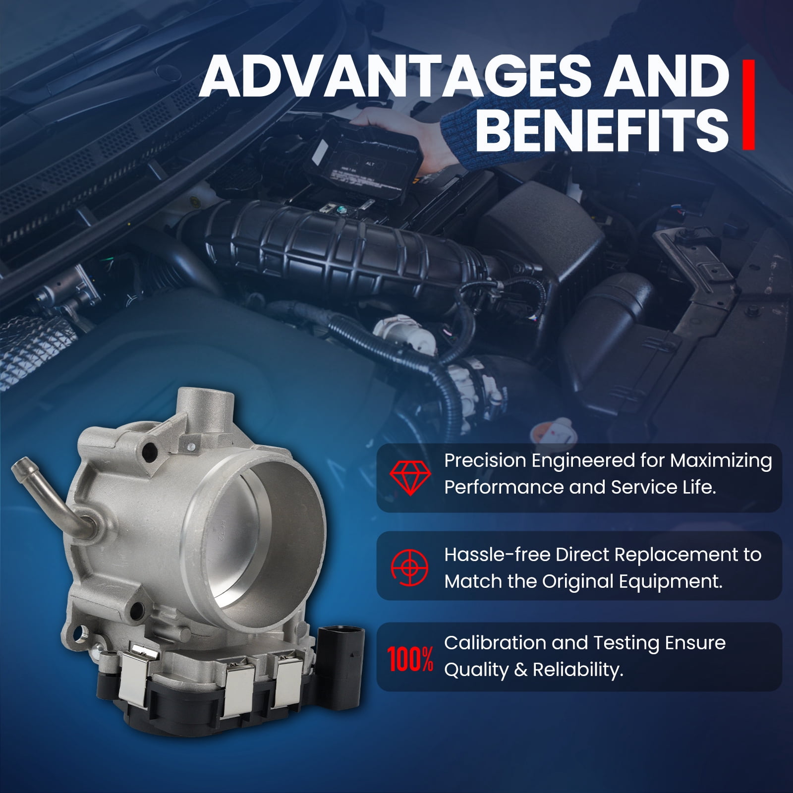 MOCA AUTOPARTS Electronic Throttle Body Fit for 2008-2014 Volkswagen Beetle L5 2.5L & 2010-2014 Volkswagen Golf L5 2.5L