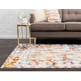 thumbnail image 4 of 9' x 12' Orange and Blue Southwestern Rectangular Area Throw Rug, 4 of 9