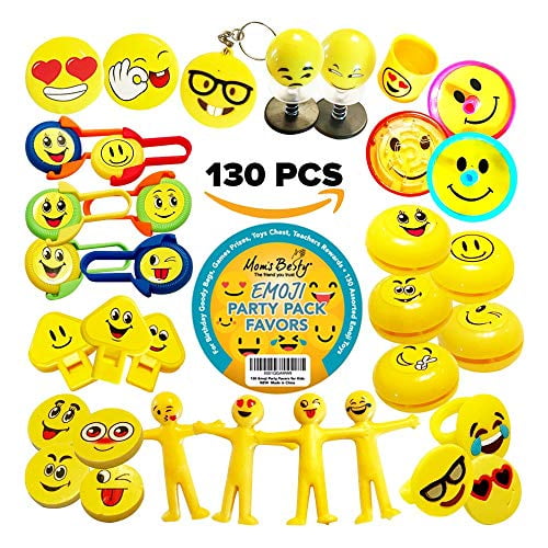 Party Packs Favors for Kids 130 Pc EMOJI Toy Assortment for Boys and
