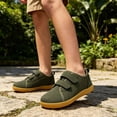 thumbnail image 5 of Yuncity Boys Girls Sneakers Hook Loop Wide Toe Lightweight Casual Athletic Non- Outdoor Daily Wear Kids Shoes Size 7.5-8 Years Green, 5 of 7