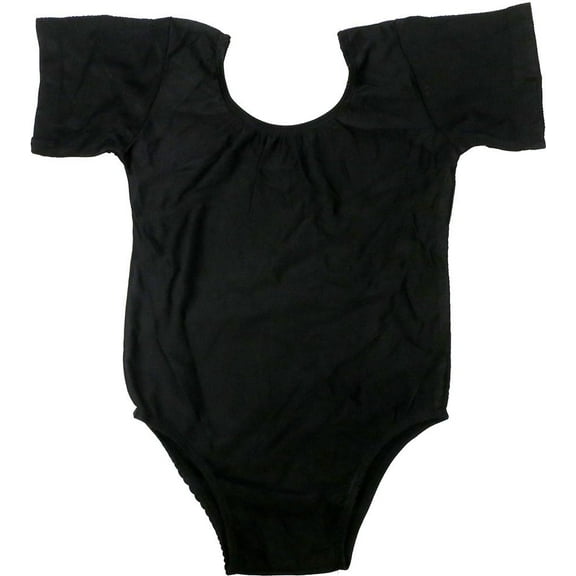 Wenchoice Girl'S Black Lycra Short Sleeve Leotard M(3T-4T)