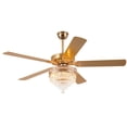 thumbnail image 5 of BayDay 62" Crystal Ceiling Fan Fandelier with Lights, Gold Modern Fan with Remote, Noiseless DC Motor, Energy-Efficient, Retro/Farmhouse Lighting for Living Room & Bedroom, Timer & 6-Speed Settings, 5 of 6