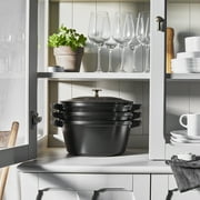 Staub 4 Piece Matte Black Stackable Cast Iron Cookware Set