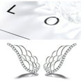 thumbnail image 3 of 14 K White Gold Plated Angel Wing earring crawlers with Crystals, 3 of 4