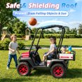 thumbnail image 2 of TOKTOO 24V Kids Golf Cart, 24 volt Ride on Toys, 2 Seater 24 Volt Powered Electric Ride On Car for Big kids, Ride on Truck for Aged 3-8 Years, With Remote Control, Detachable Awning, Red, 2 of 8