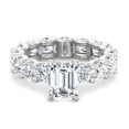 thumbnail image 2 of Kelsey - Moissanite Emerald & Round Lab Diamond Eternity Engagement Ring, 2 of 4