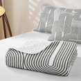 thumbnail image 4 of Castle Fairy Modern Abstract Curved Strip Bed Spread Queen 3pcs,Geometric Linear Arch Queen Coverlet Set,White Medium Gray,1 Quilt and 2 Pillowcases, 4 of 7