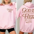 thumbnail image 4 of God Is Within Her Hoodie, Coquette Christian Hoodie for Women, Bible Verse Psalm 46:5 Sweatshirt, Faith Graphic Jesus Hoodie, Religious Gift, 4 of 6