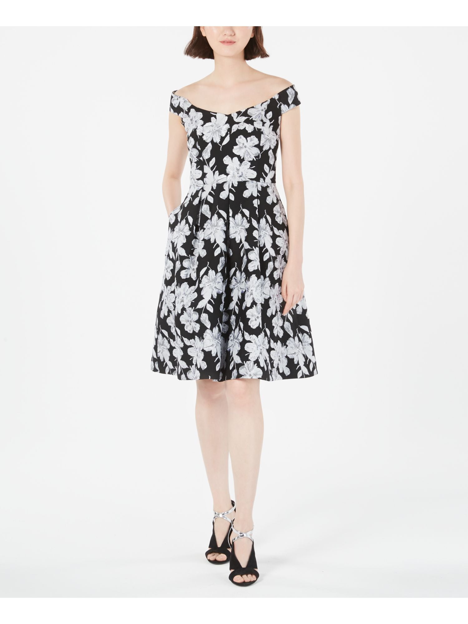 calvin klein white off the shoulder dress
