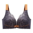 thumbnail image 1 of Aayomet Bralettes for Women Lace Front Buckle Bra Beautiful Back Summer Large Size Adjustable Bra (Gray, 38), 1 of 4
