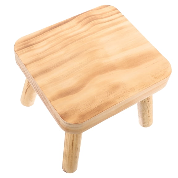 OUNONA Wooden Step Stool Small Wood Stool Household Footstool Changing Shoe Stool 1 Set