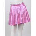 thumbnail image 5 of Oyolan Kids Girls Shiny Metallic Mini Flared Pleated Skater Skirt Athletic Dance Scooter Skorts Skirts Pink 10, 5 of 7