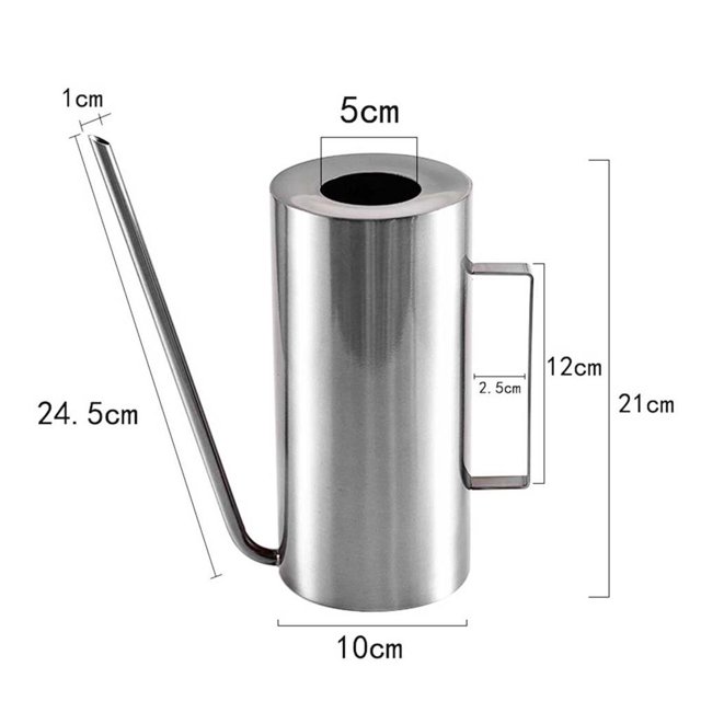 Inteprter Latas de agua de acero inoxidable de 1,5 l, suculentas, hervidor de agua en maceta, herramienta de jardín, césped al aire libre, regadera de Almacenamiento y organización del hogar Inteprter HA023755-00