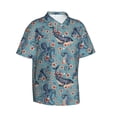 thumbnail image 2 of Balery Underwater Animals and Flowers Print Men's Hawaiian Shirts Short Sleeve Beach Shirt Relaxed Fit Vacation Button Down Shirts-XX-Large, 2 of 9