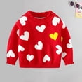 thumbnail image 4 of Plebaso Toddler Baby Girls Boys Valentine's Day Sweater Long Sleeve Ruffled Crew Neck Knit Tops Baby Fall Winter, 4 of 5