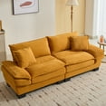 thumbnail image 2 of 84'' Sofa Couch, Loveseat Corduroy Sofa with Pillows, Comfy Upholstered Deep Seat Sofa for Bedroom, Living Room, Apartment, Office, Dorm-Black Corduroy, 2 of 7