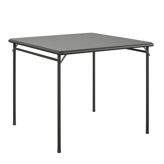 COSCO 34" Square Vinyl Top Folding Card Table, Black, Indoor, Compact Storage