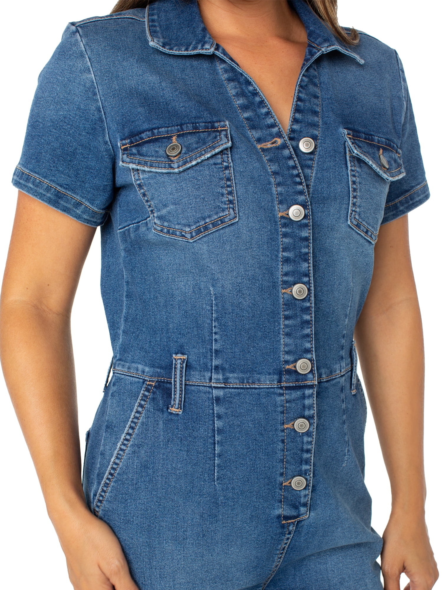 Celebrity Pink Slim Fit Short Sleeve Boilersuit, Juniors
