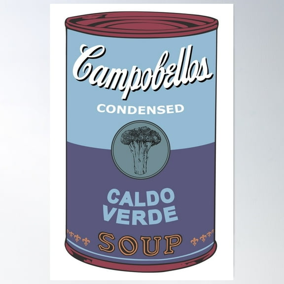Brazilian Andy Warhol Soups - Caldo Verde Poster Wall Art, Modern Wall Decor For Living Room Bedroom, 8x12 UNFRAMED