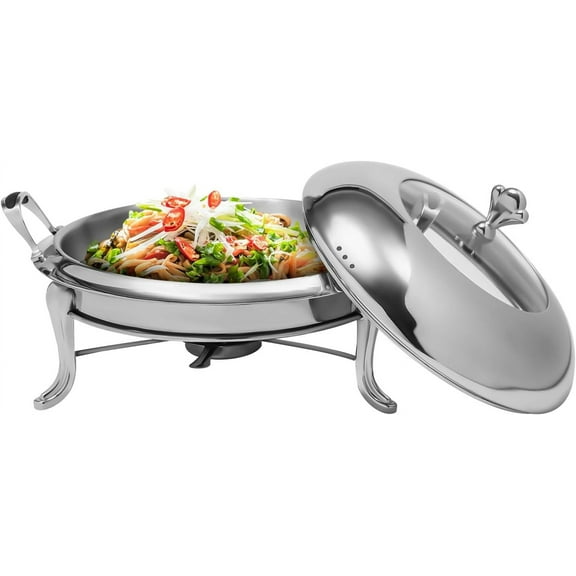 Stainless Steel Chafer Chafing Dish Buffet Set 2.64QT Catering Party Food Warmer Buffet Set with Lid and Fuel Holder for Camping Wedding