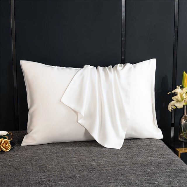 Funda de almohada de seda de morera Natural, de Color sólido de sobre funda de almohada, ropa de cama para dormir, funda de almohada de 50x70
