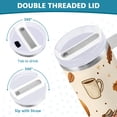 thumbnail image 3 of Yayeee 40oz Stainless Steel Tumbler with Straw and Handle Double-Wall Insulated Travel Water Bottle, Fall Beige Pumpkin, 3 of 8