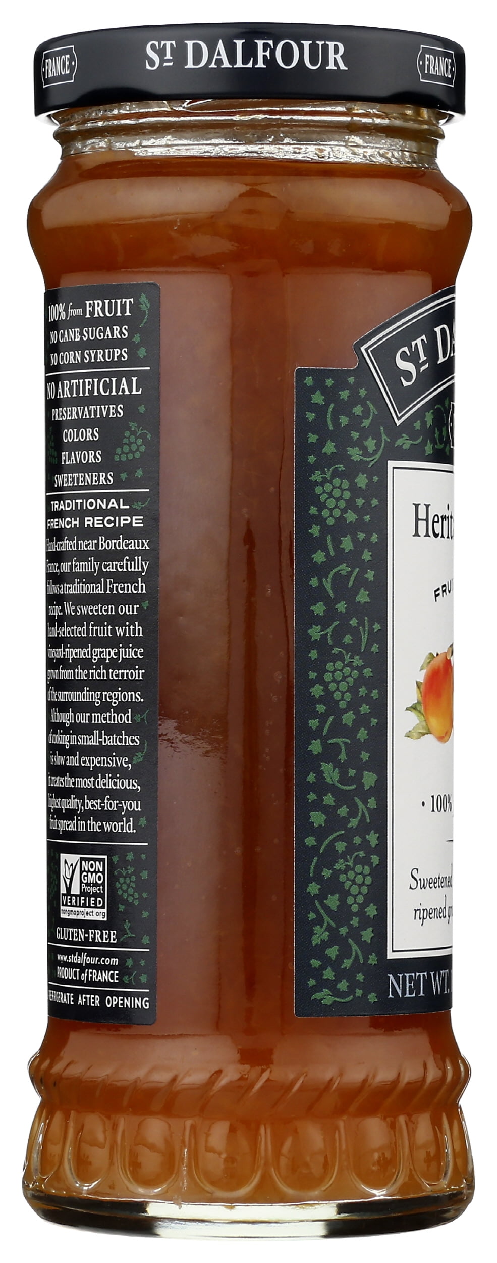 Pack of 6, St Dalfour Heritage Peach Fruit Spread, 10 oz
