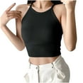 thumbnail image 1 of Besolor Camisole Tops for Women Ribbed Stretch Going out Crop Cami Tops Spaghetti Strap Summer Basic Tight Shirts, 1 of 5