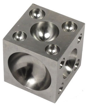 Jewelers Dapping Block With 18 Round Cavities 2" Polished Stainless Steel 