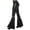 Metallic Black, variant on Women's 70s Metallic Black Bell Bottom Costume Pants Large-XL 12-18