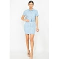 thumbnail image 2 of Belted Bodycon Collared Denim Dress, 2 of 5