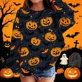 thumbnail image 2 of Atogsazn Kids Girls Halloween Oversized Sweatshirt Children Crew Neck Long Sleeve Pullover Sweaters Fall Winter Tops Black 8-9 Years Fashion, 2 of 5