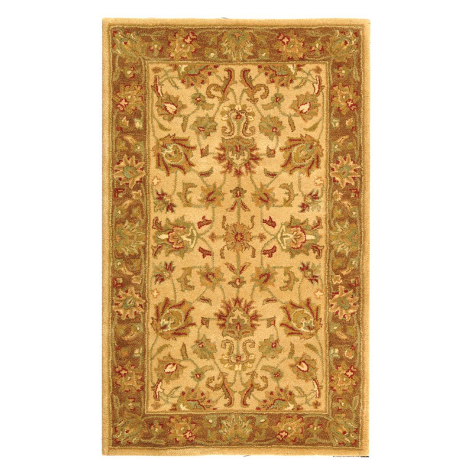SAFAVIEH Heritage Regis Traditional Wool Area Rug, Ivory/Brown, 7'6" x 9'6" Oval - image 5 of 9