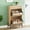Wood color, variant on Shoe Cabinet Storage with 2 Flip Drawers and 1 Drawer,Freestanding Rattan Shoe Organizer with 3-Tier Adjustable Shelves for Slippers,Sneakers,Heels