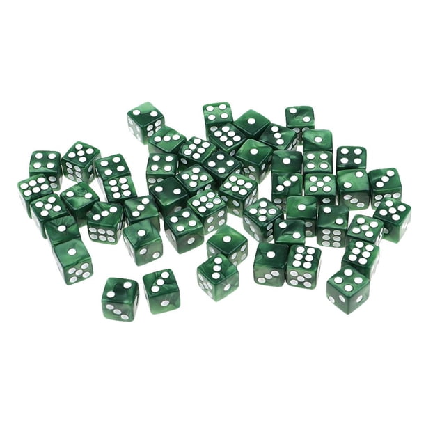 50 Uds Dados Acrílicos de Seis Lados D6 Juego Verde Zulema