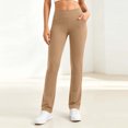 thumbnail image 4 of hoksml Women's High Waist Slim-Fit Flare Leg Pants, Stretch Yoga Trousers with Front and Back Pockets, 4 of 9